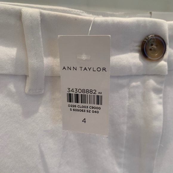 Ann Taylor Wide Leg Cotton Pants White Sz 4 NWT - Picture 9 of 9